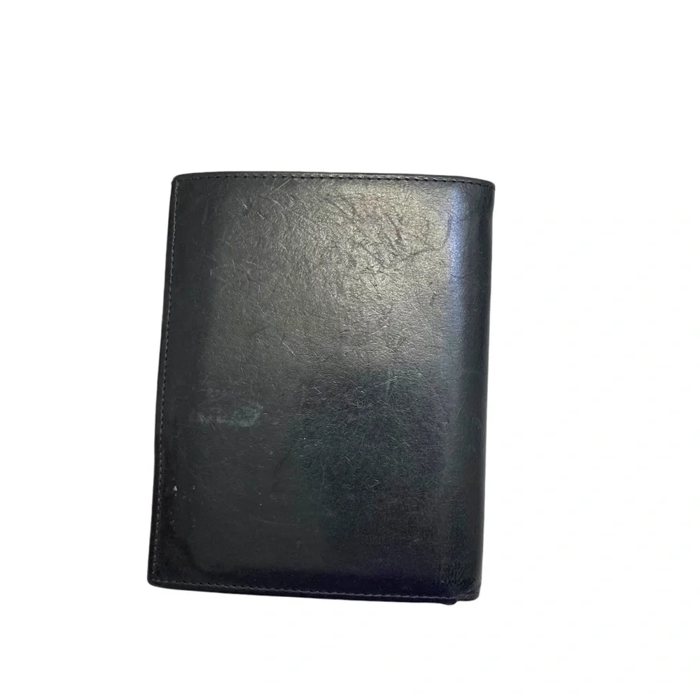 Coach vintage black leather travel wallet passport holder